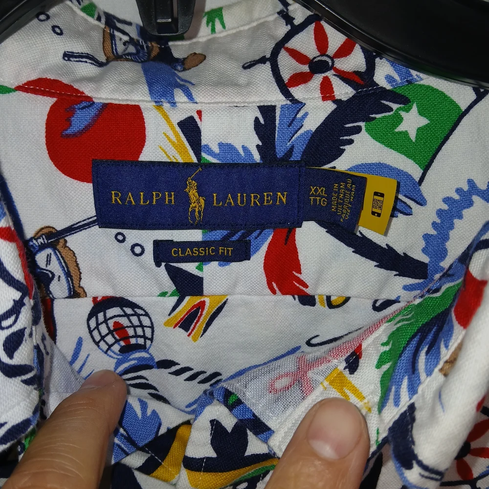 Polo Ralph Lauren Nautical‎ Bearwaiian Print Button Front Shirt - Boys - XXL